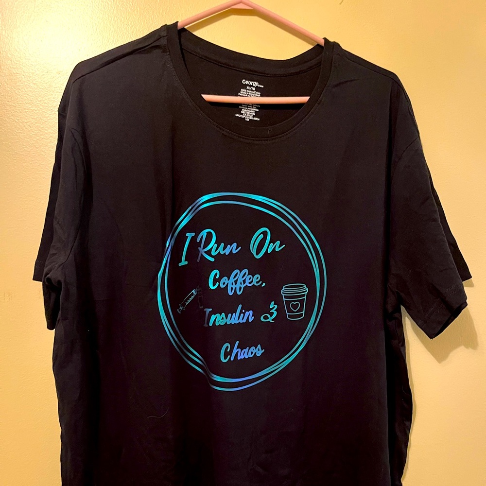 Black Unisex I Run On Coffee… & Chaos Type 1 D T Shirt